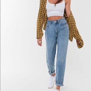 bdg high waisted mom jean light washed